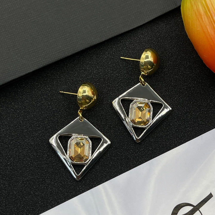 Rhombus Gemstone Earrings