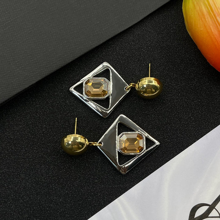 Rhombus Gemstone Earrings