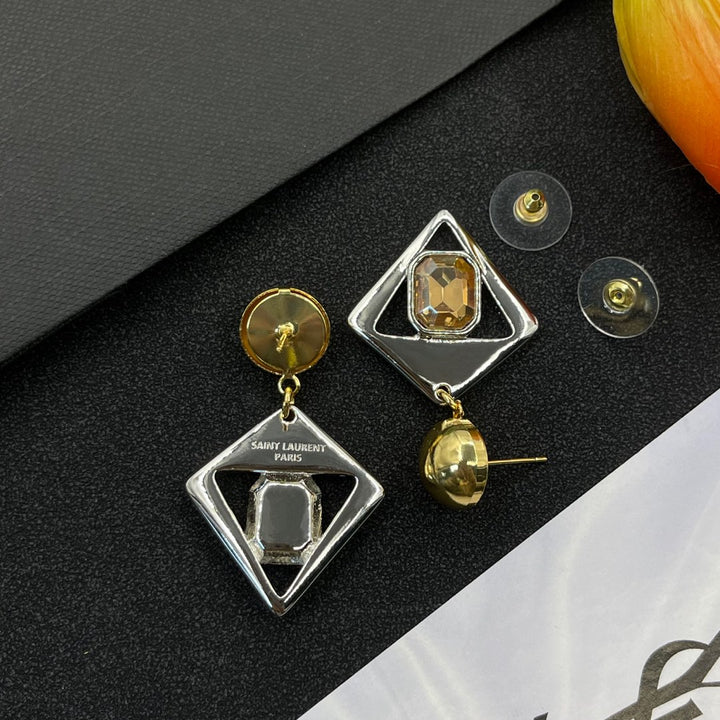Rhombus Gemstone Earrings