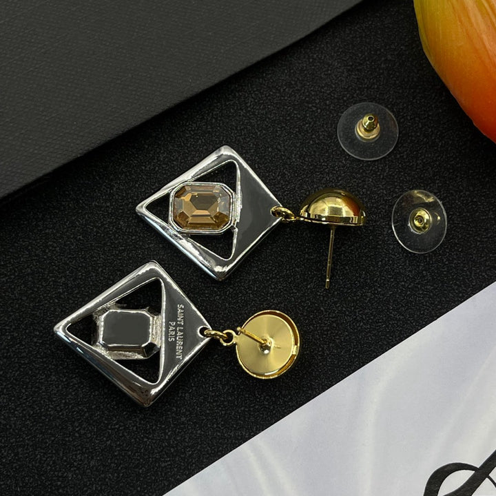 Rhombus Gemstone Earrings