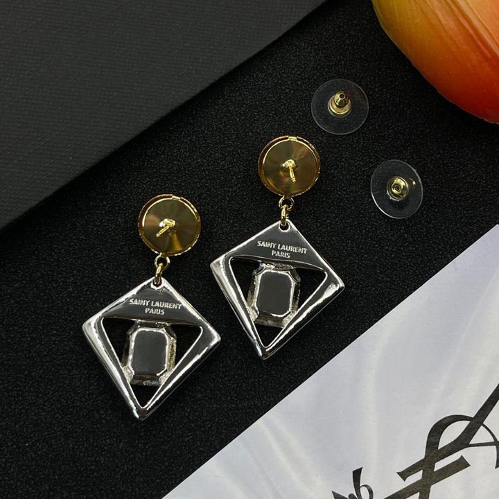 Rhombus Gemstone Earrings