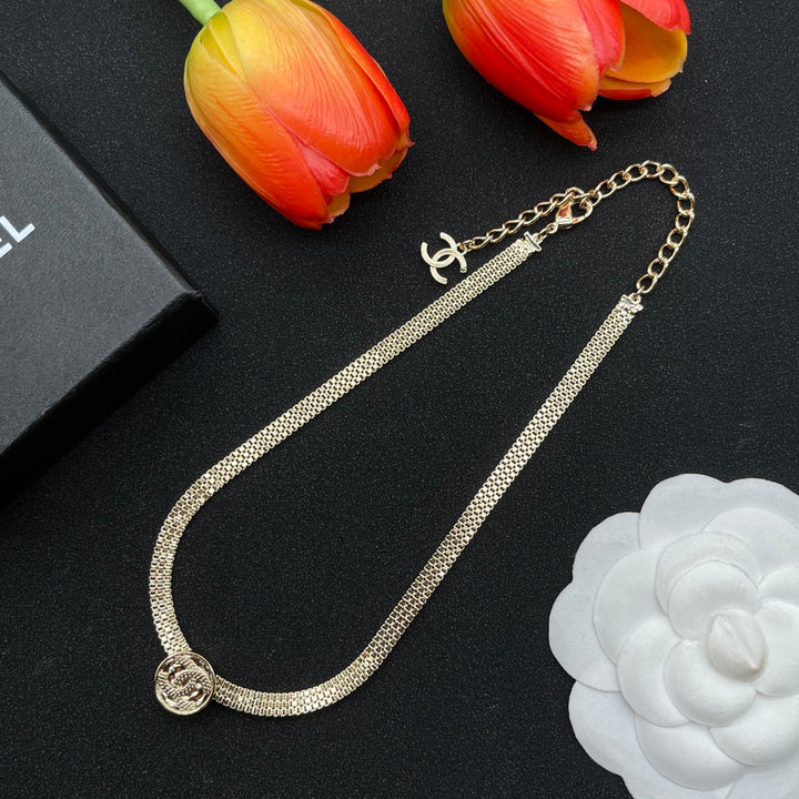 delicate gold coin chain necklace