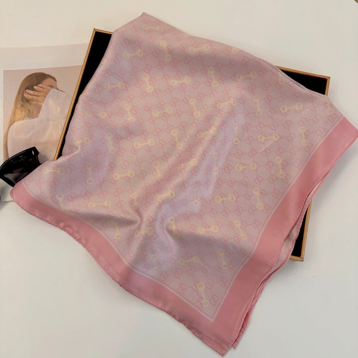 3 colors pastel flowers silk scarf