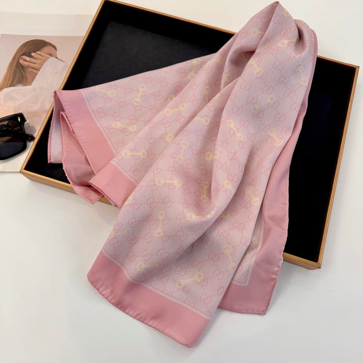3 colors pastel flowers silk scarf