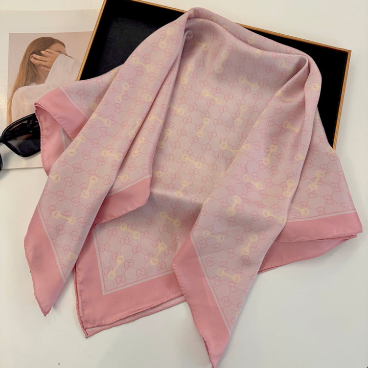 3 colors pastel flowers silk scarf