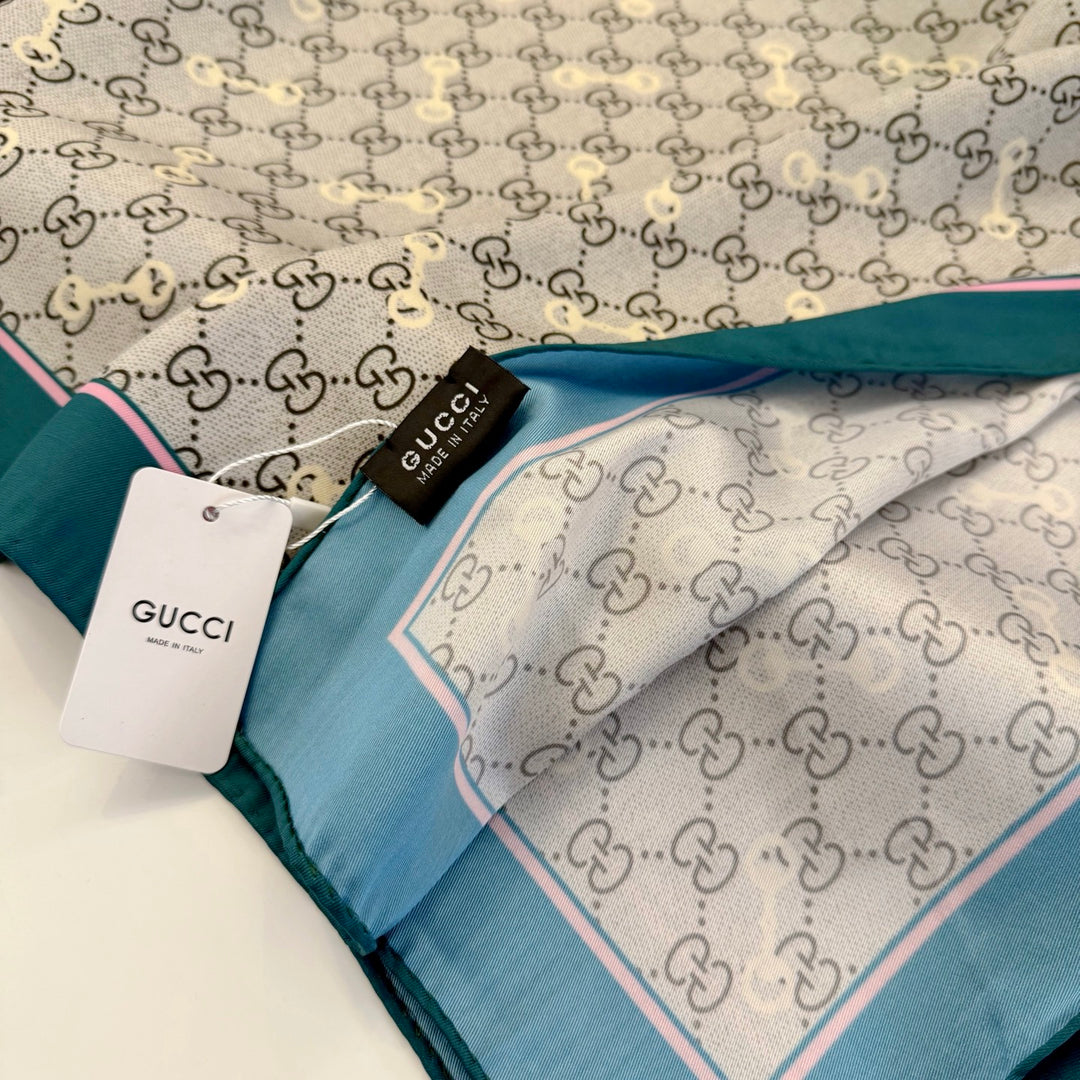 3 colors pastel flowers silk scarf