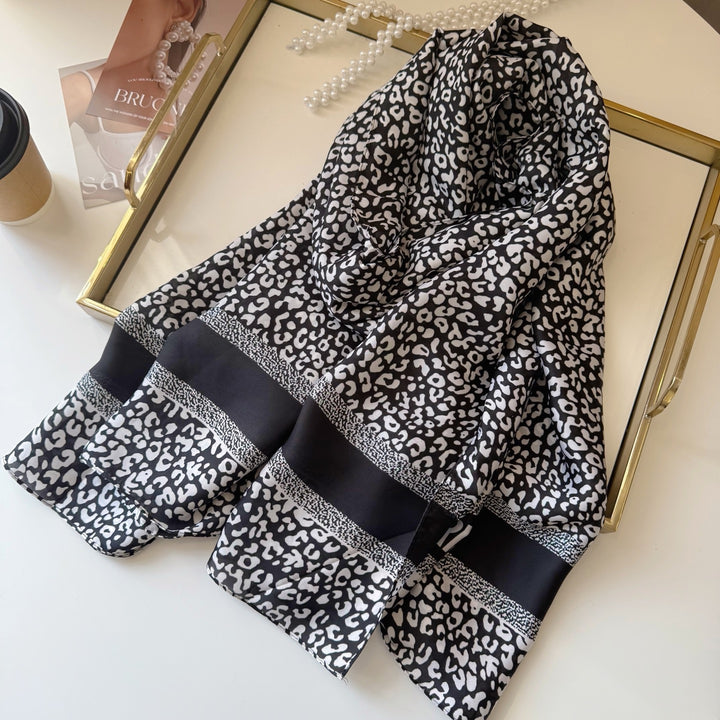 Double color starry silk scarf