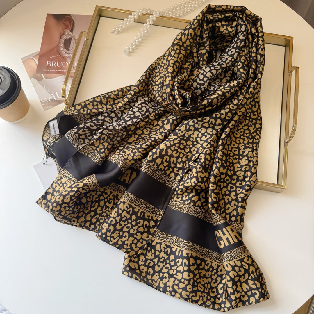 Double color starry silk scarf