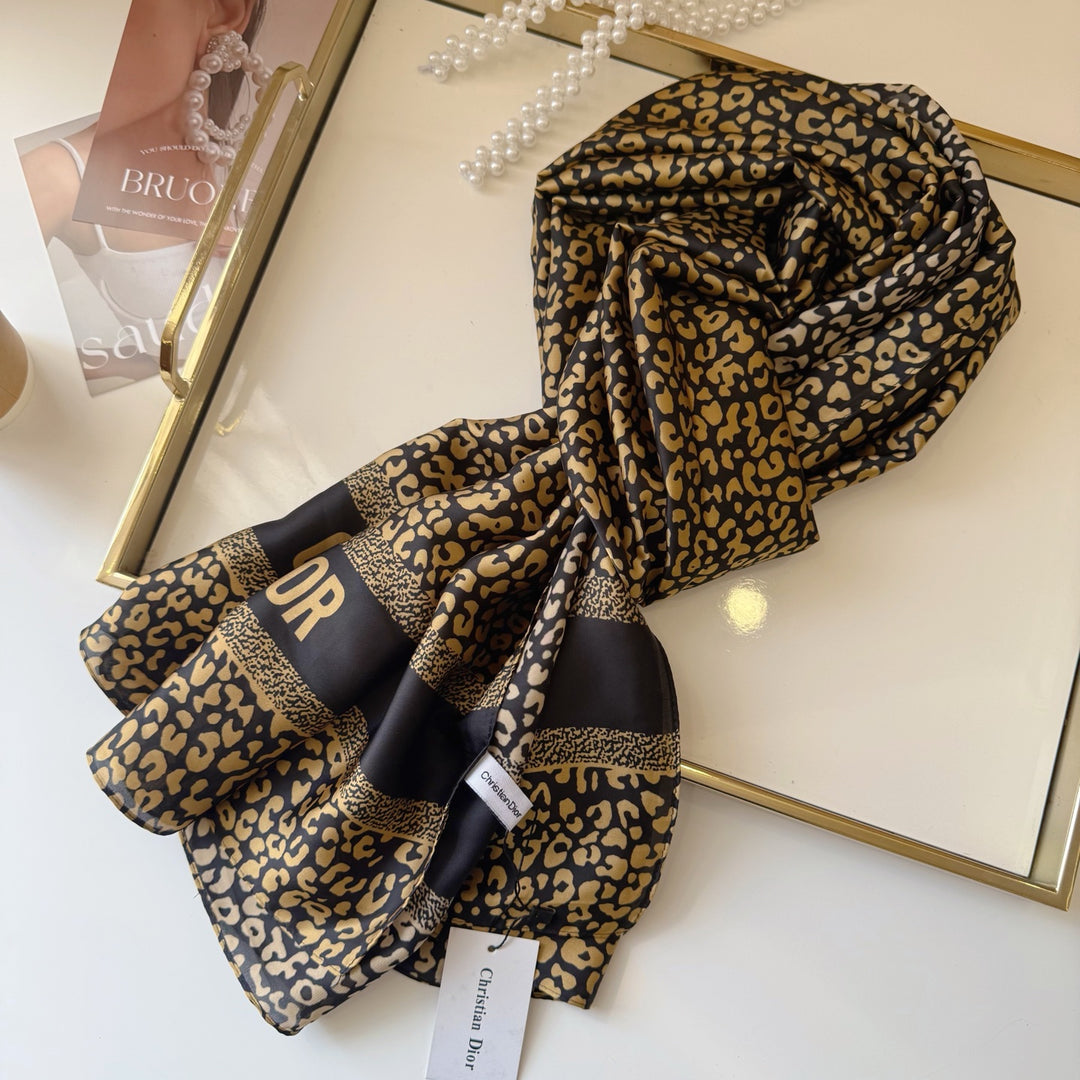 Double color starry silk scarf