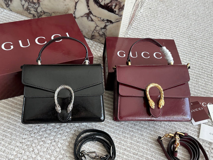 Classic patent leather handbag