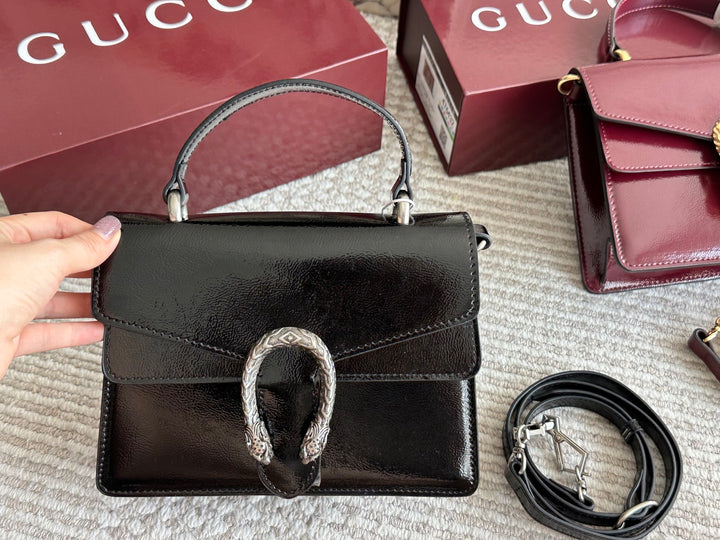 Classic patent leather handbag