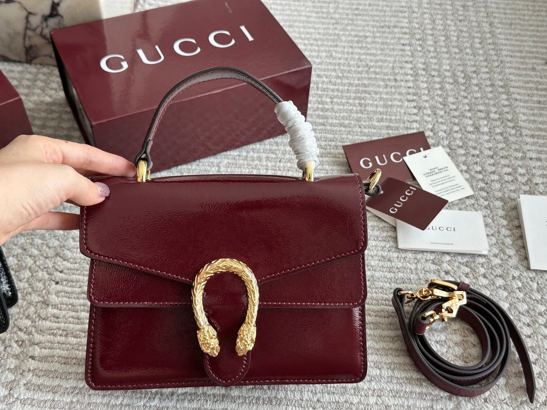 Classic patent leather handbag