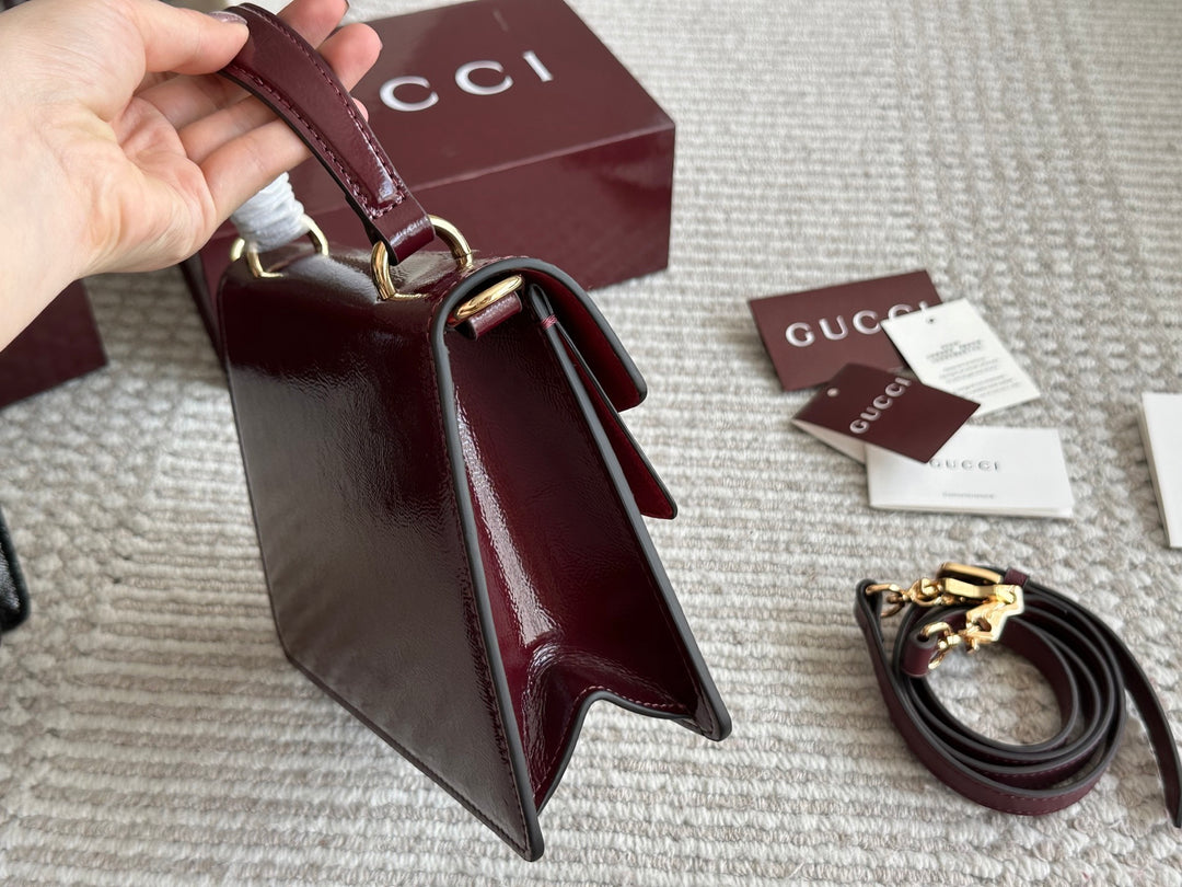 Classic patent leather handbag