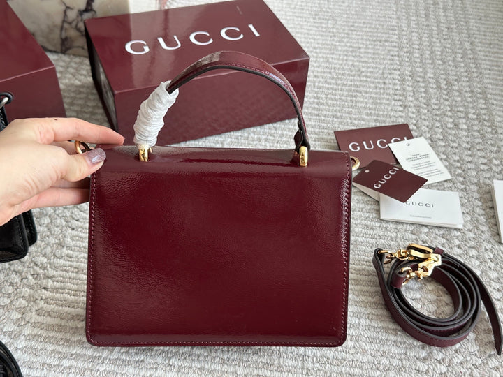 Classic patent leather handbag