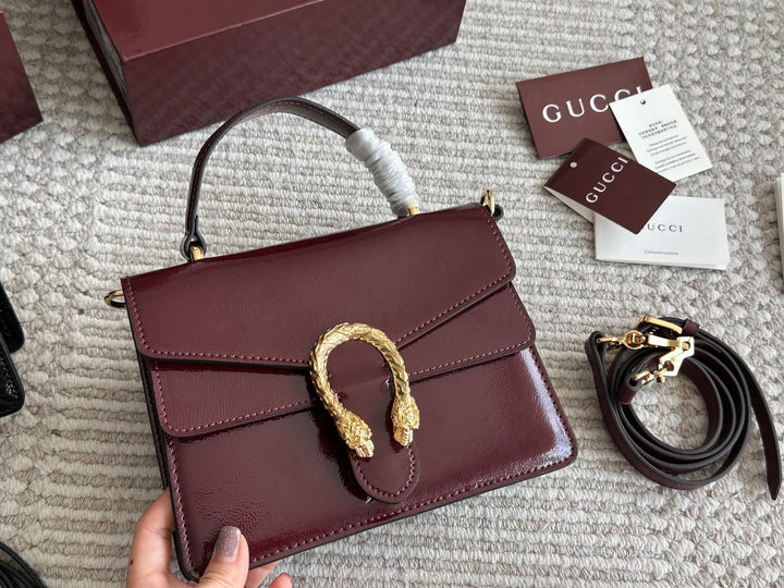 Classic patent leather handbag