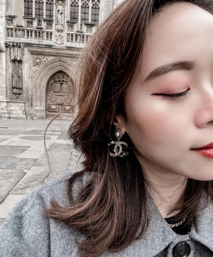 Pearls - Goldtone Dangle Earrings