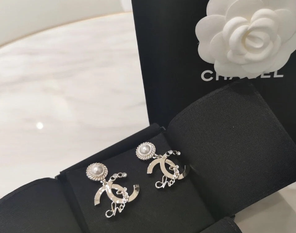 Pearls - Goldtone Dangle Earrings