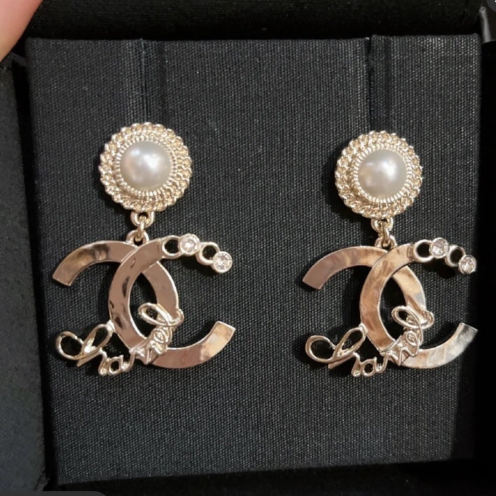 Pearls - Goldtone Dangle Earrings