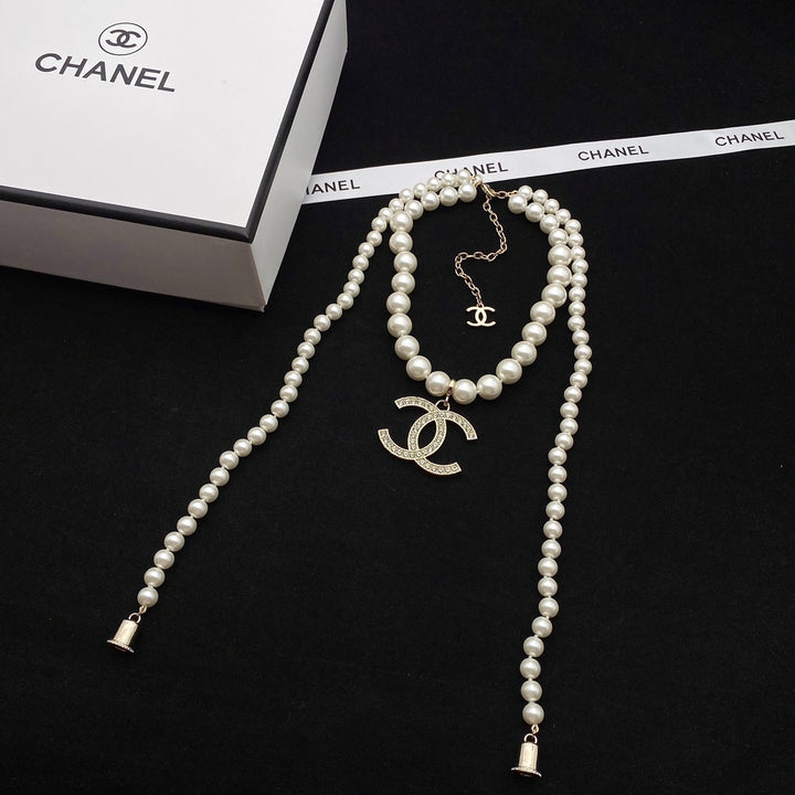 double stacked pearl necklace