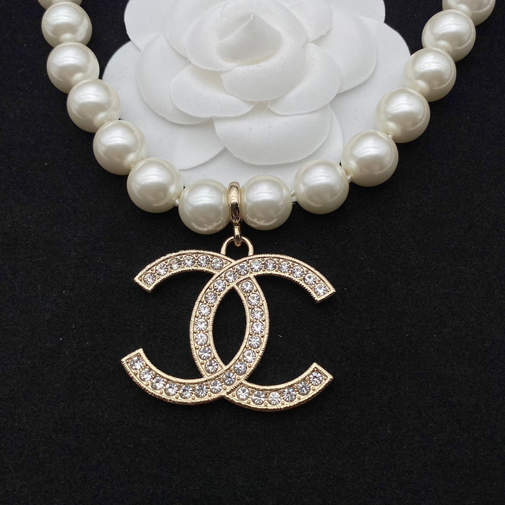 double stacked pearl necklace