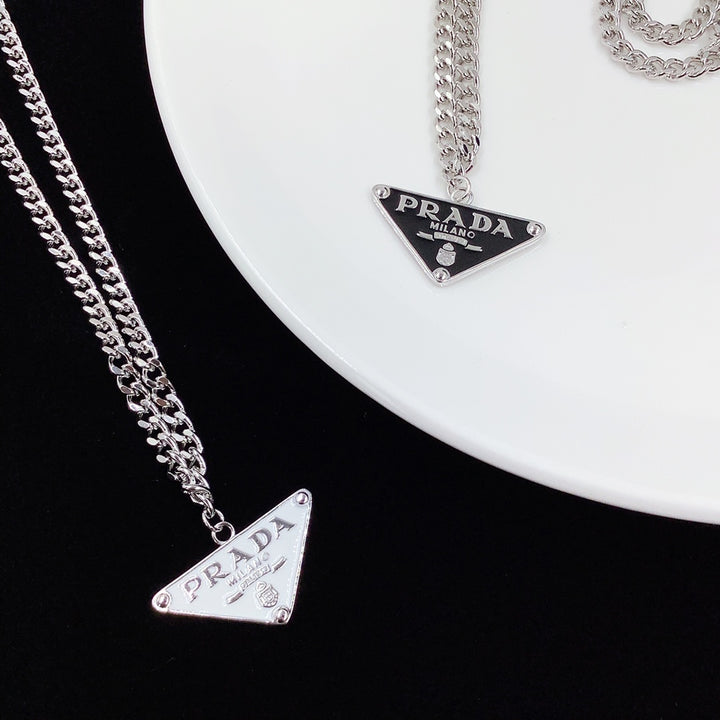 Shining Triangle Silver Necklace