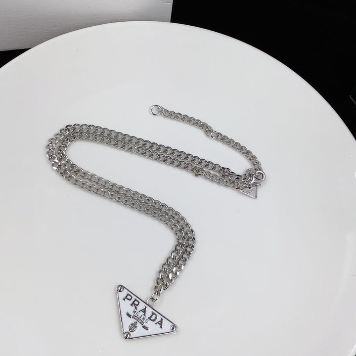 Shining Triangle Silver Necklace