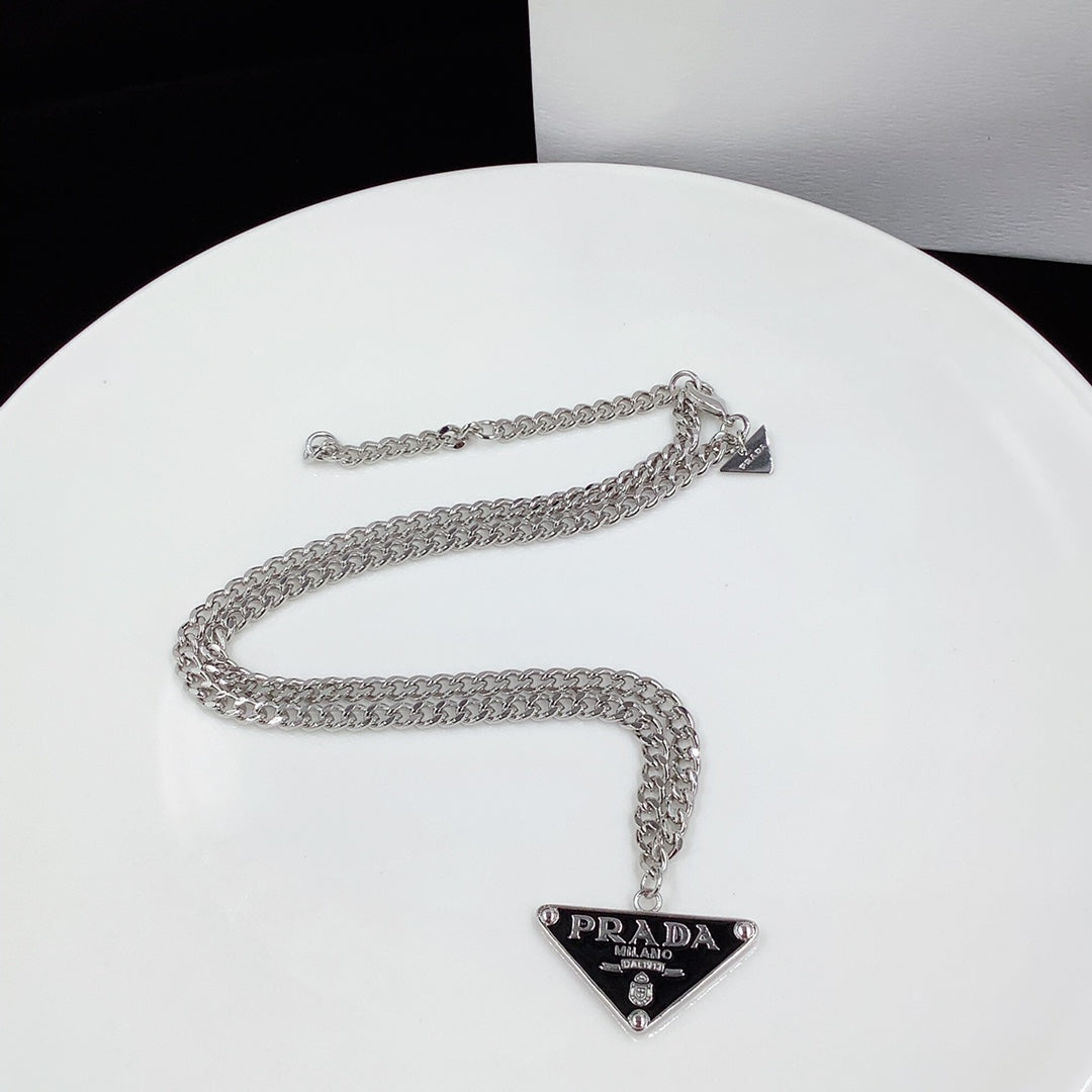 Shining Triangle Silver Necklace