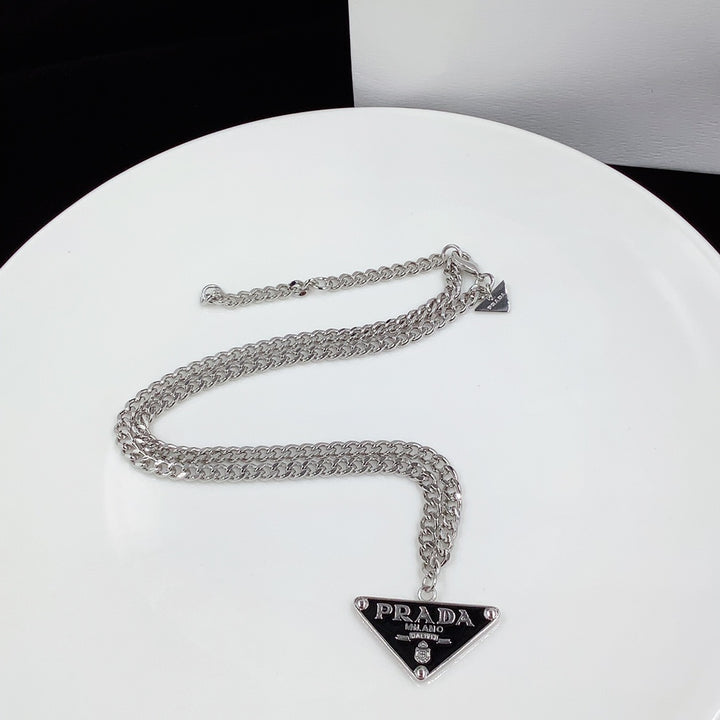 Shining Triangle Silver Necklace