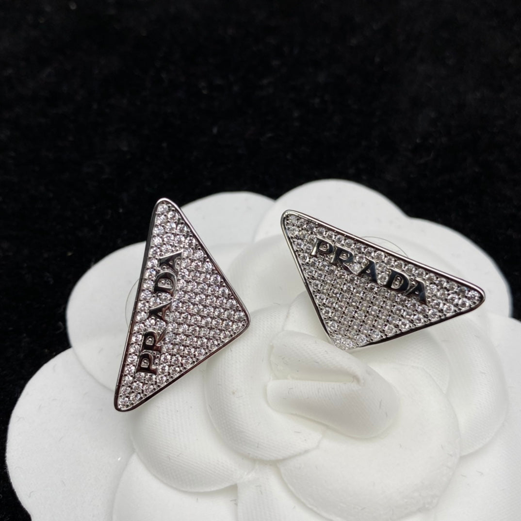 Triangle Alphabet Diamond Necklace