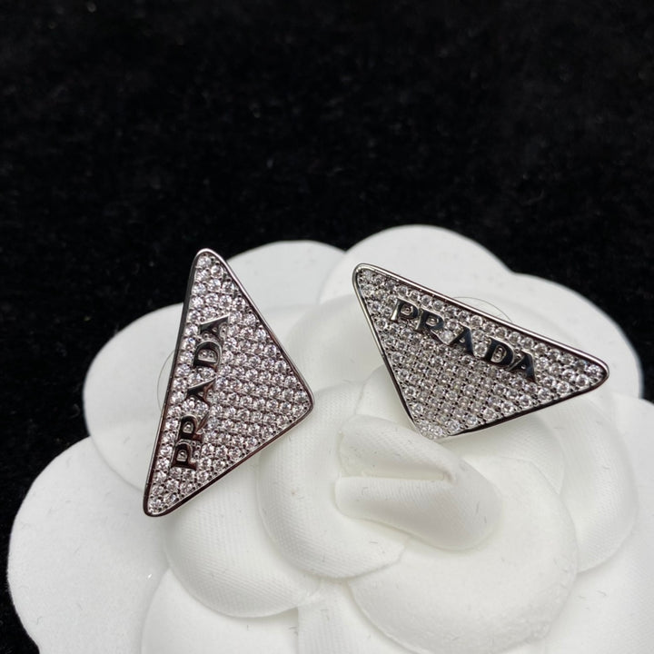 Triangle Alphabet Diamond Necklace
