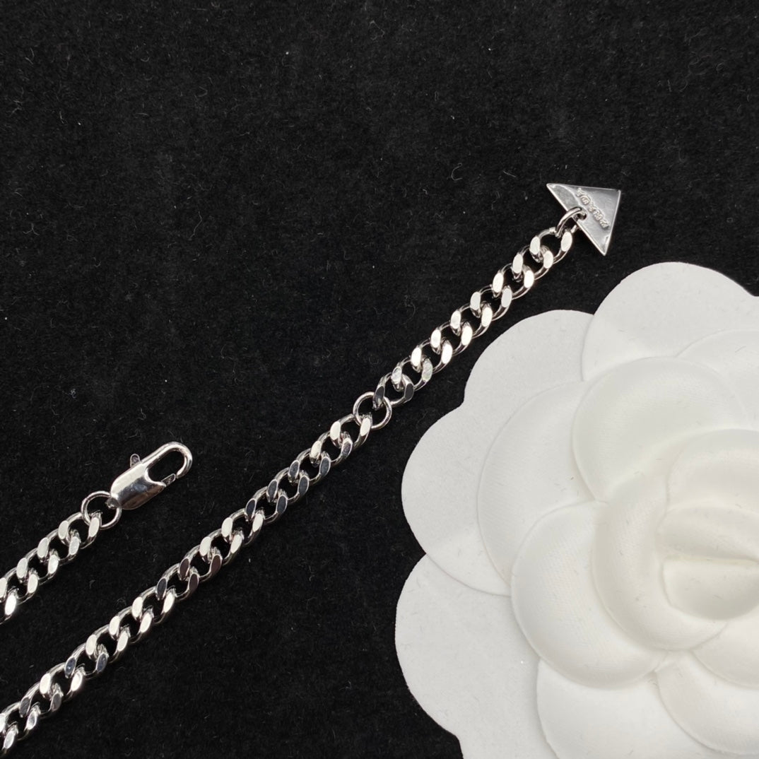 Triangle Alphabet Diamond Necklace