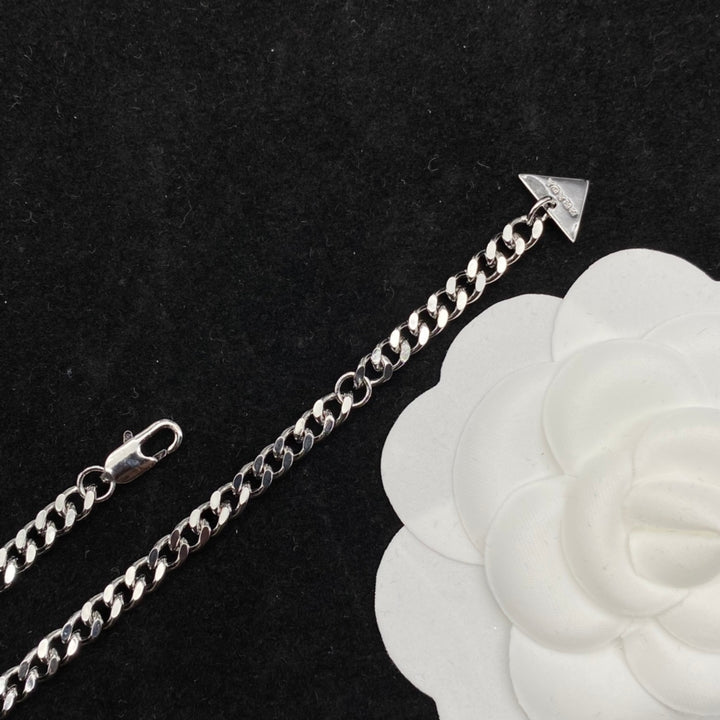 Triangle Alphabet Diamond Necklace