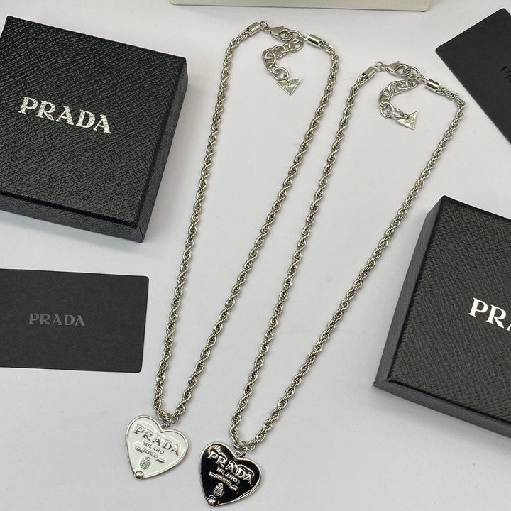 2 Color Heart Pendant Necklace