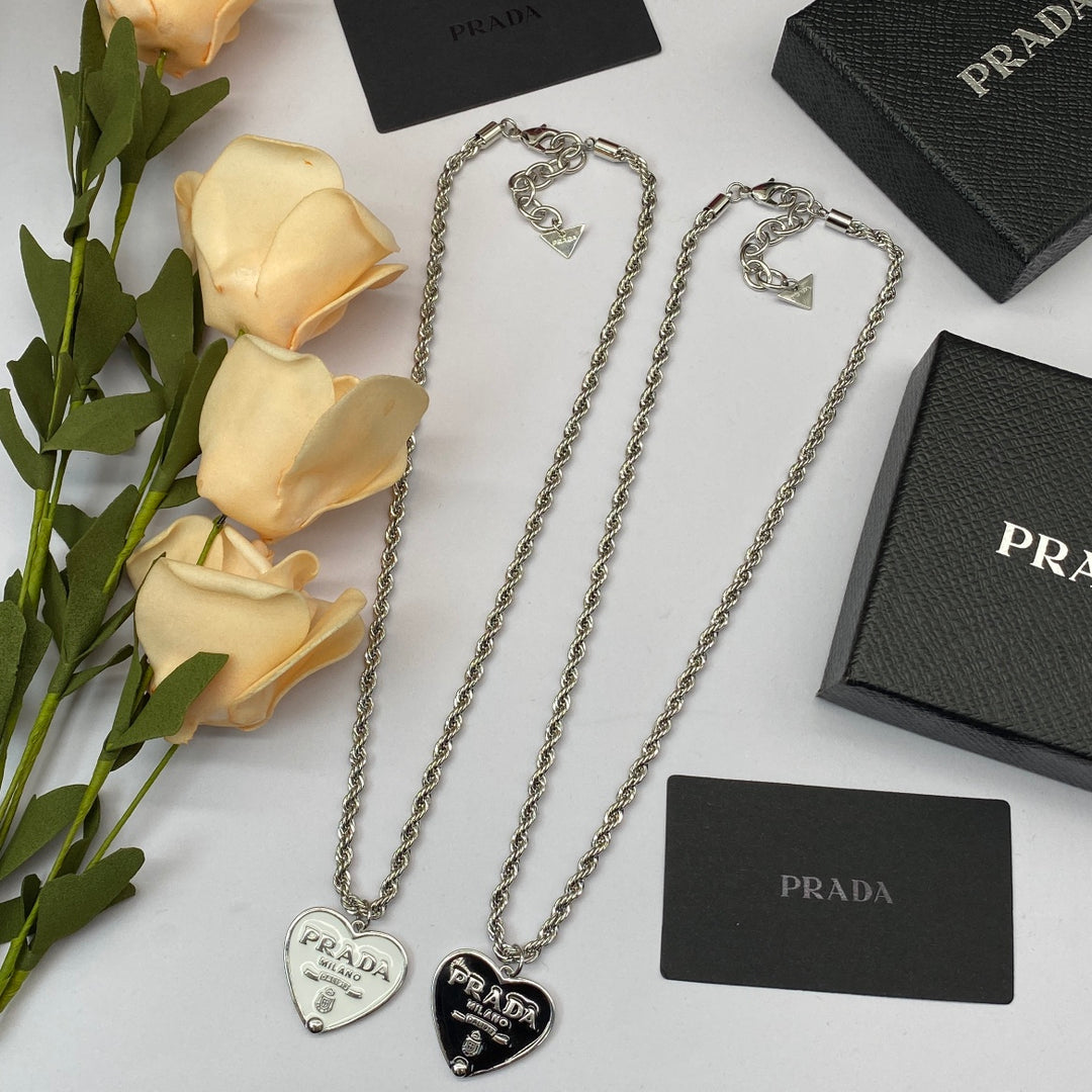 2 Color Heart Pendant Necklace