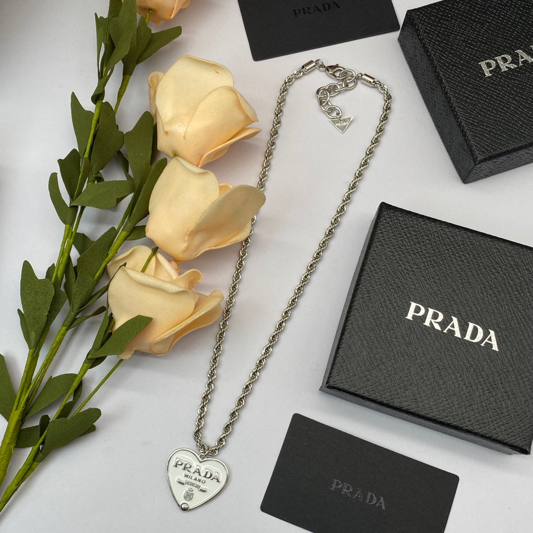 2 Color Heart Pendant Necklace