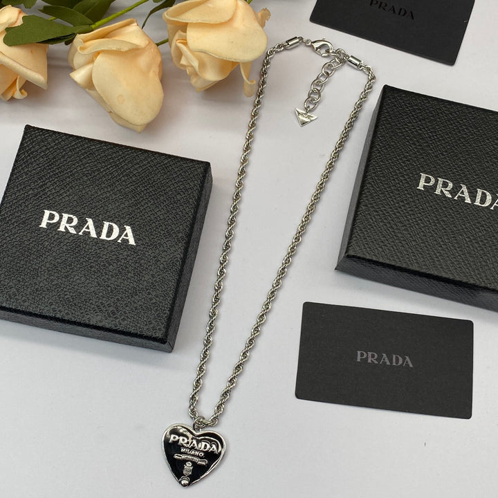 2 Color Heart Pendant Necklace