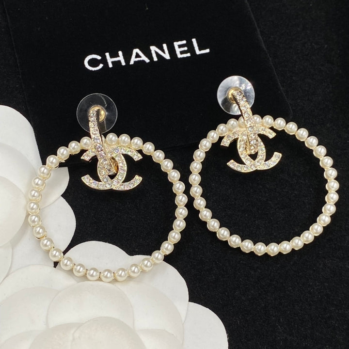 Pearl Circle Earrings