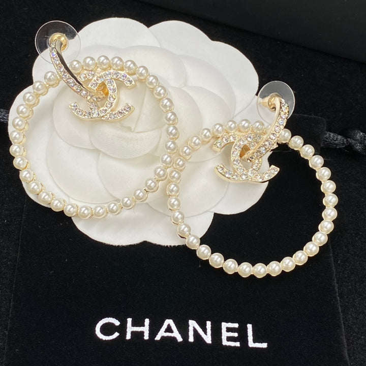 Pearl Circle Earrings