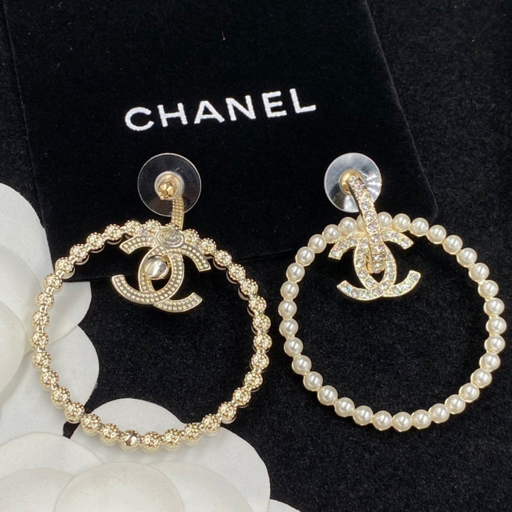 Pearl Circle Earrings