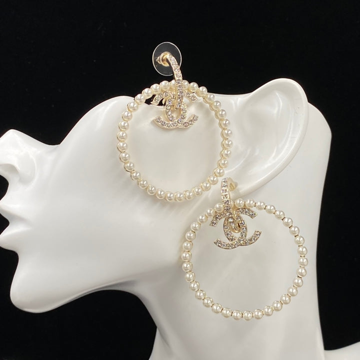 Pearl Circle Earrings