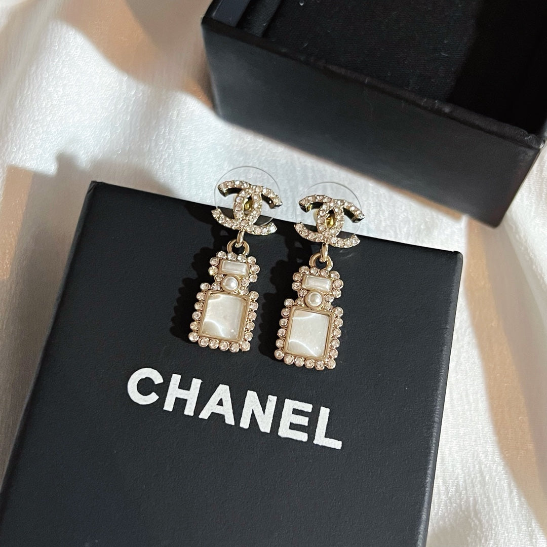 Perfume Bottle Gemstone Earrings