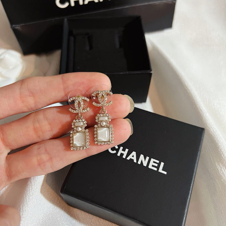 Perfume Bottle Gemstone Earrings