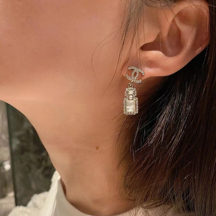 Perfume Bottle Gemstone Earrings