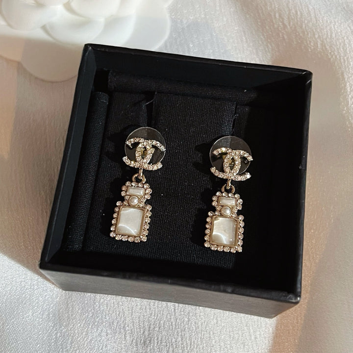 Perfume Bottle Gemstone Earrings