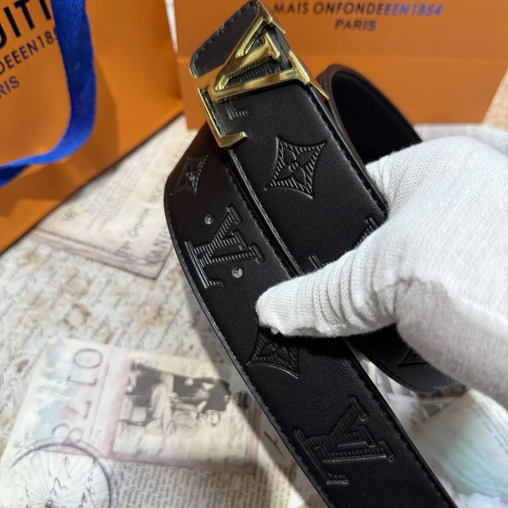 3 Color Monogrammed Leather Belts