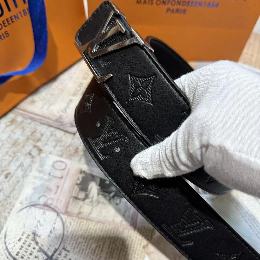 3 Color Monogrammed Leather Belts