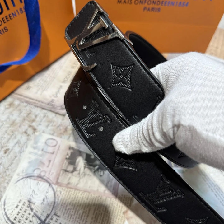 3 Color Monogrammed Leather Belts