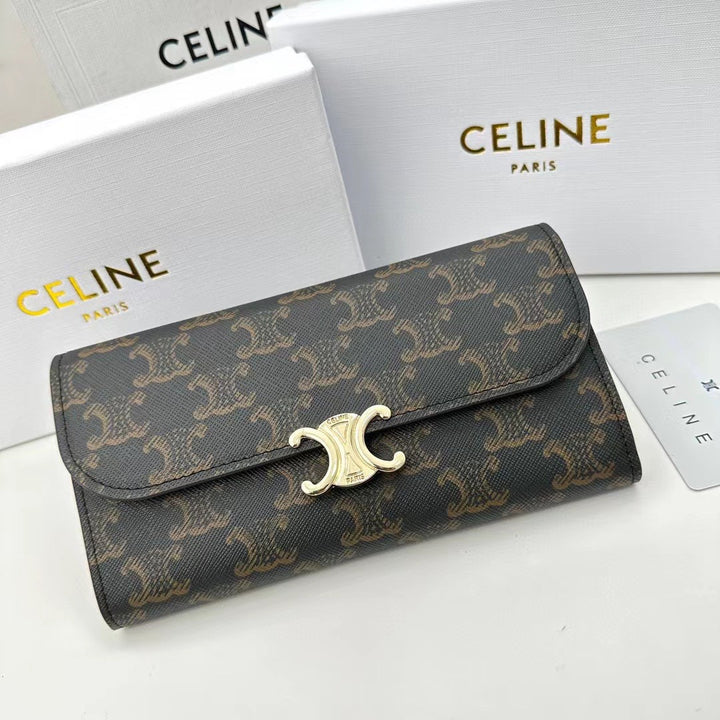 Black Cowhide Printed Wallet
