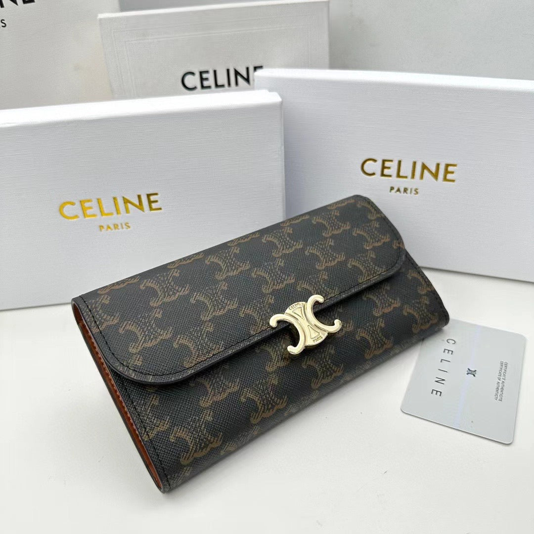 Black Cowhide Printed Wallet