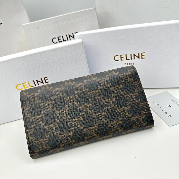 Black Cowhide Printed Wallet